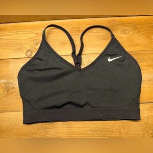Nike Black Sports Bra Top with White Logo